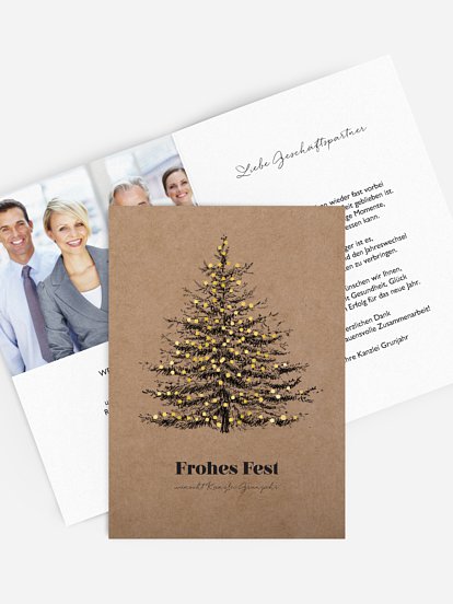 Geschäftliche Weihnachtskarte Pinetree
