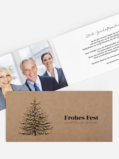Geschäftliche Weihnachtskarte Pinetree