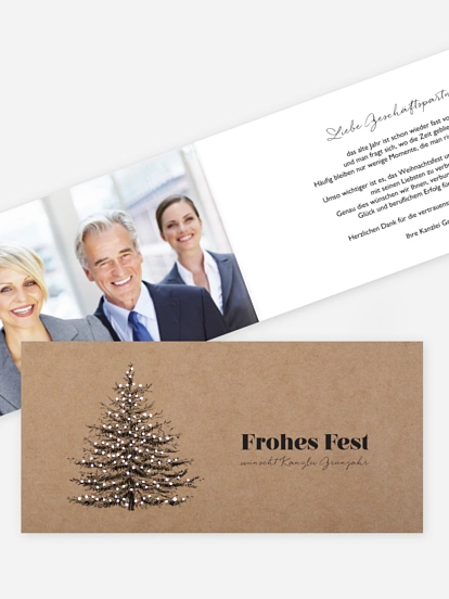 Geschäftliche Weihnachtskarte Pinetree
