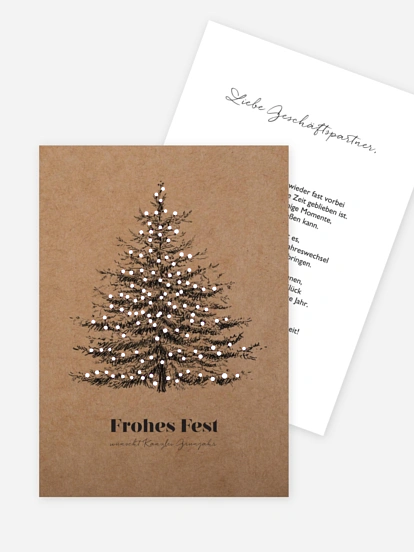 Geschäftliche Weihnachtskarte Pinetree