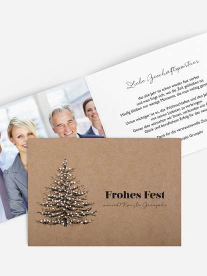 Geschäftliche Weihnachtskarte Pinetree