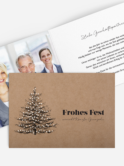 Geschäftliche Weihnachtskarte Pinetree