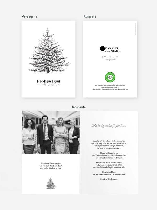 Spendenkarten Geschäftlich Pinetree