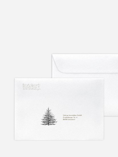 Bedruckte Umschläge geschäftl. Weihnachten Pinetree Kraftpapier