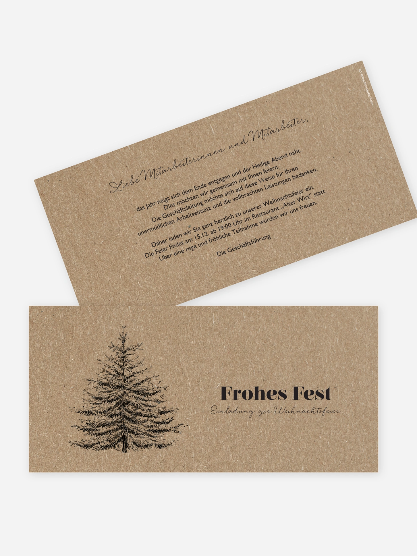 Weihnachtsfeier Pinetree Kraftpapier