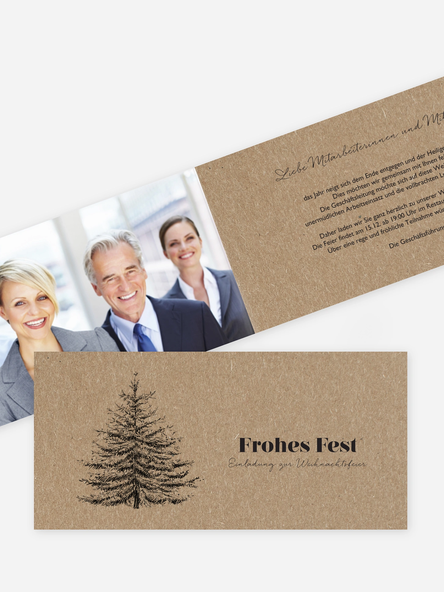 Weihnachtsfeier Pinetree Kraftpapier
