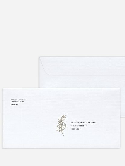 Bedruckte Umschläge geschäftl. Weihnachten Tannenspiel Kraftpapier