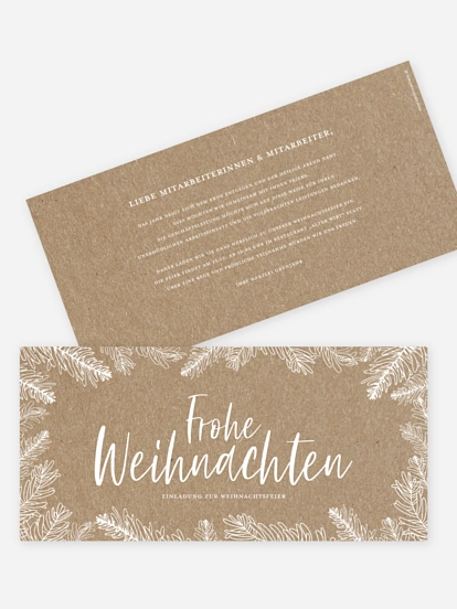 Weihnachtsfeier Tannenspiel Kraftpapier