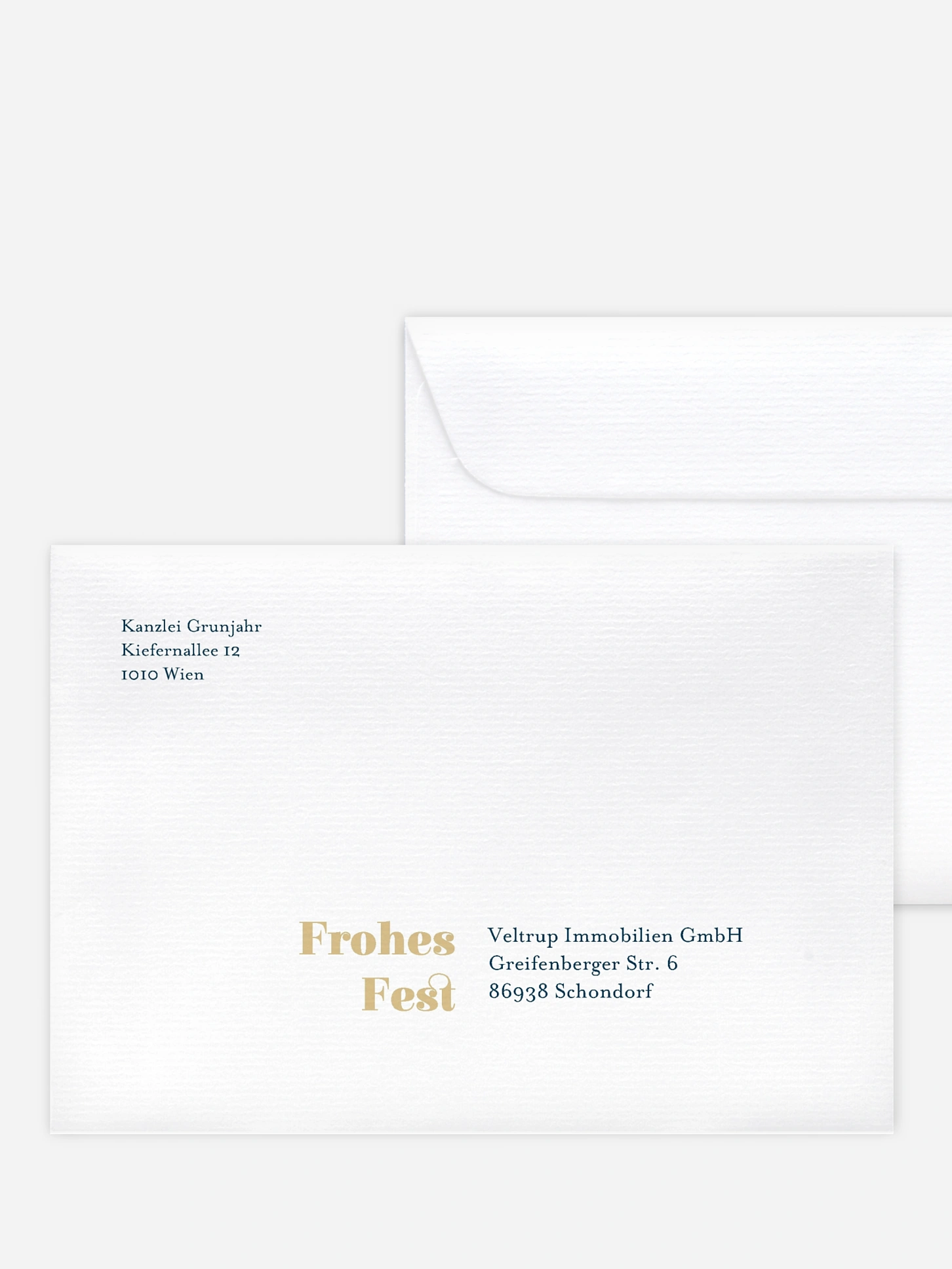 Bedruckte Umschläge geschäftl. Weihnachten Papierstern