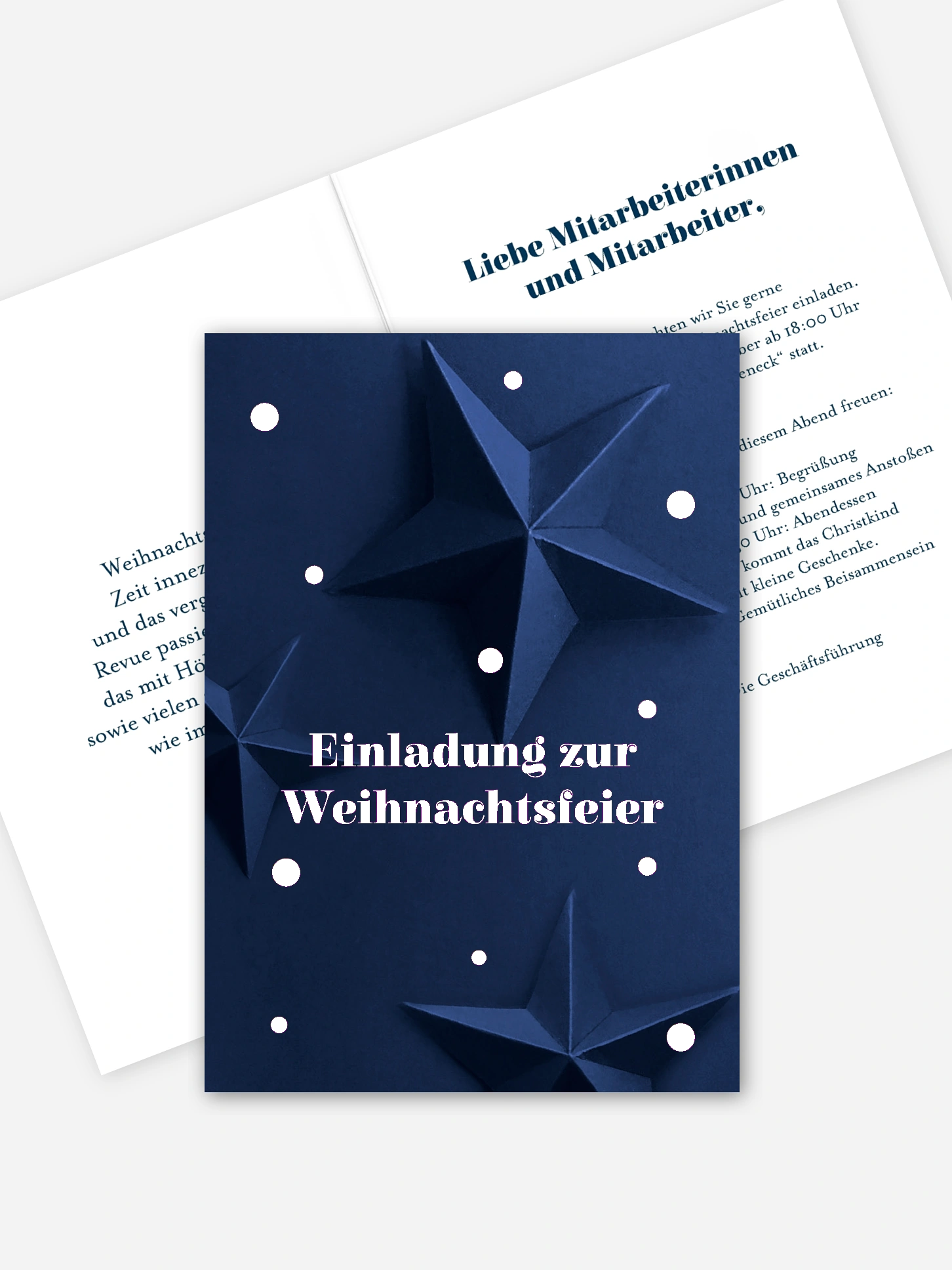 Weihnachtsfeier Papierstern
