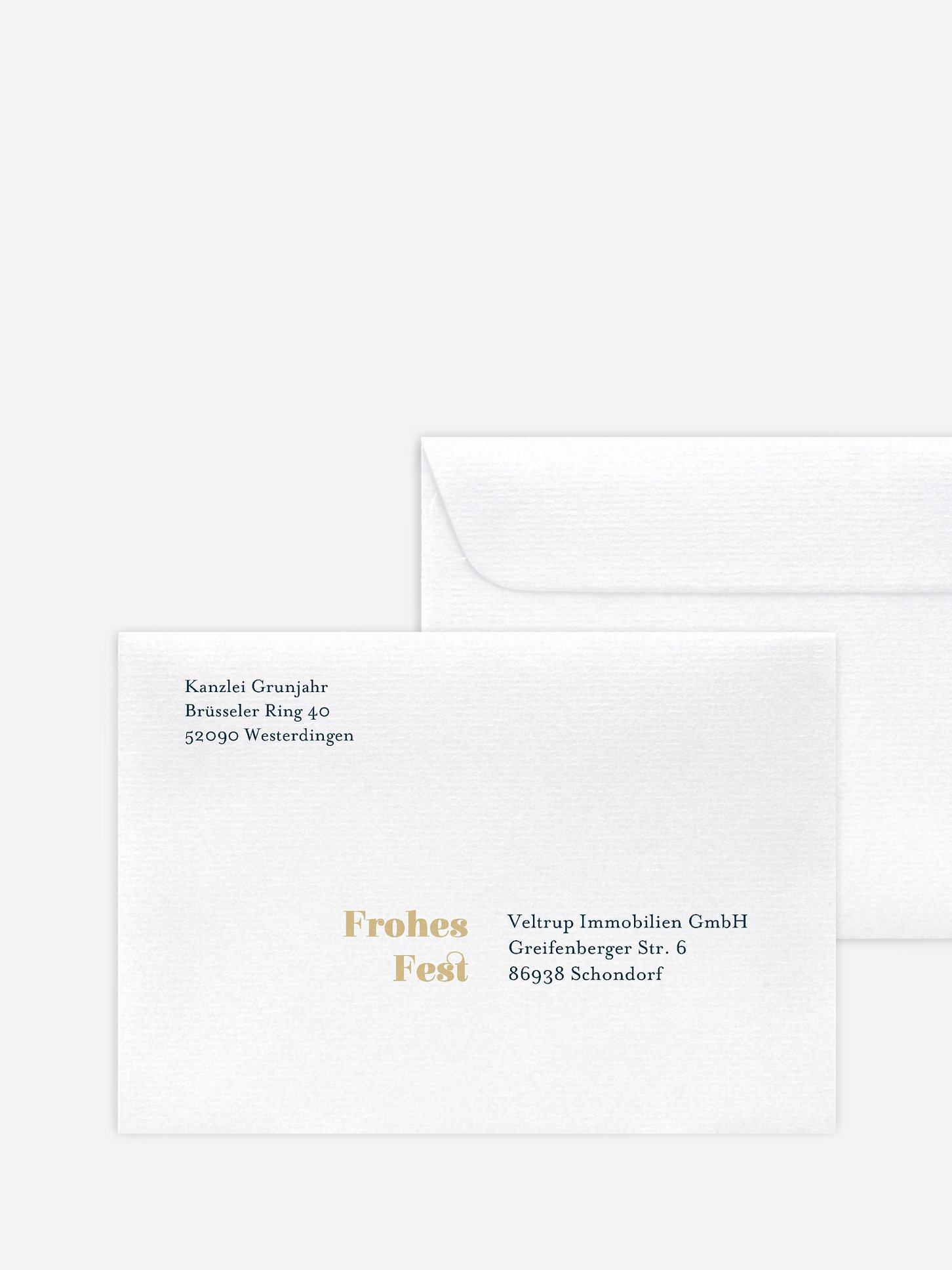 Bedruckte Umschläge geschäftl. Weihnachten Papiergeweih