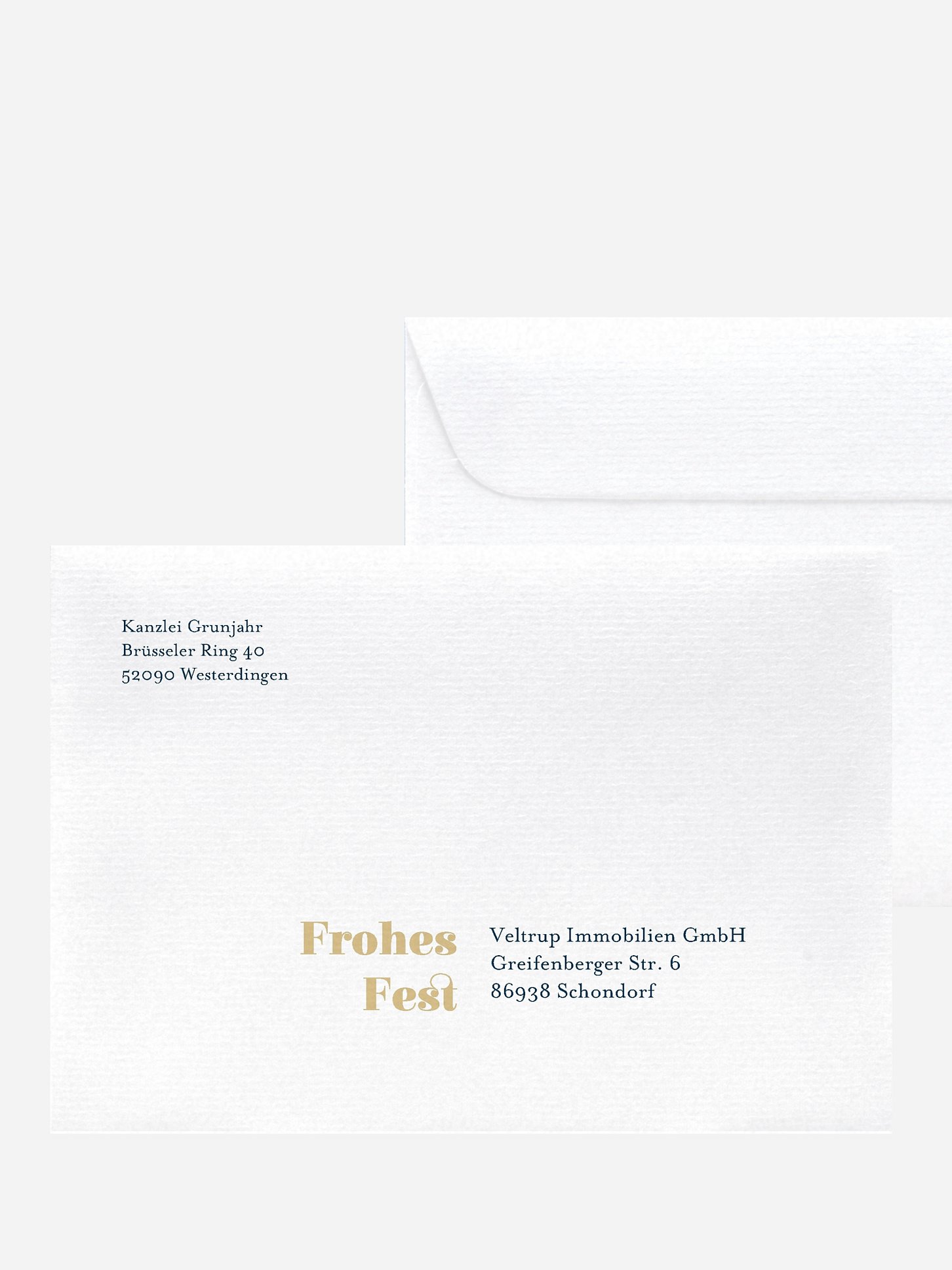 Bedruckte Umschläge geschäftl. Weihnachten Papiergeweih