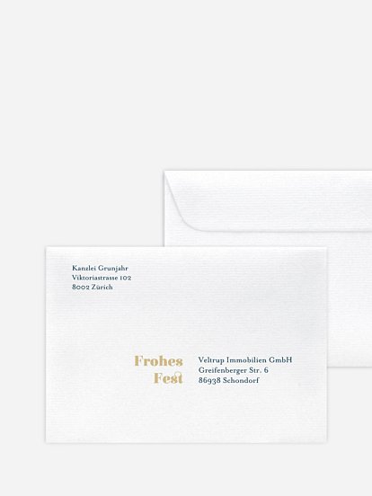 Bedruckte Umschläge geschäftl. Weihnachten Papiergeweih