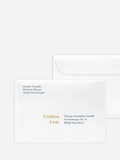 Bedruckte Umschläge geschäftl. Weihnachten Papiergeweih