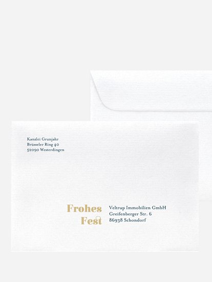 Bedruckte Umschläge geschäftl. Weihnachten Papiergeweih