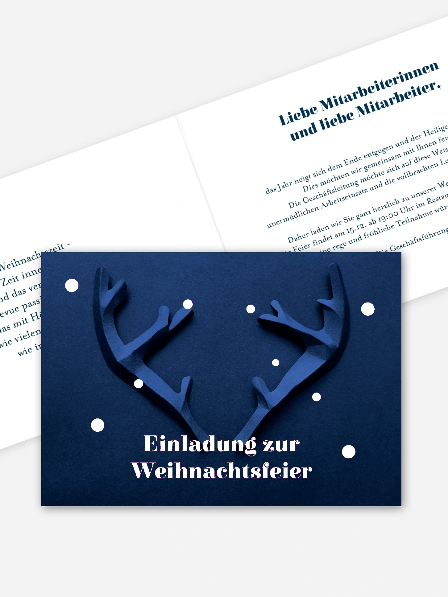 Weihnachtsfeier Papiergeweih