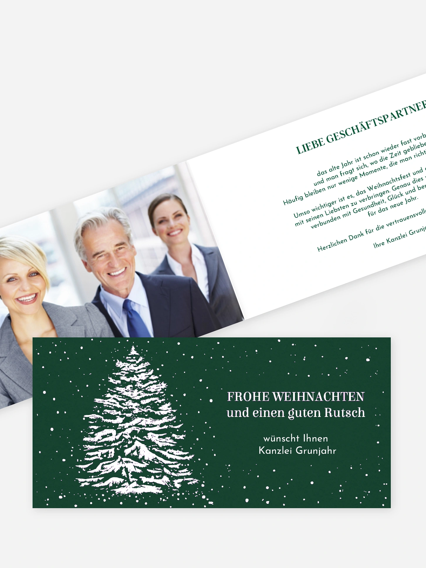 Geschäftliche Weihnachtskarte Tannenglanz