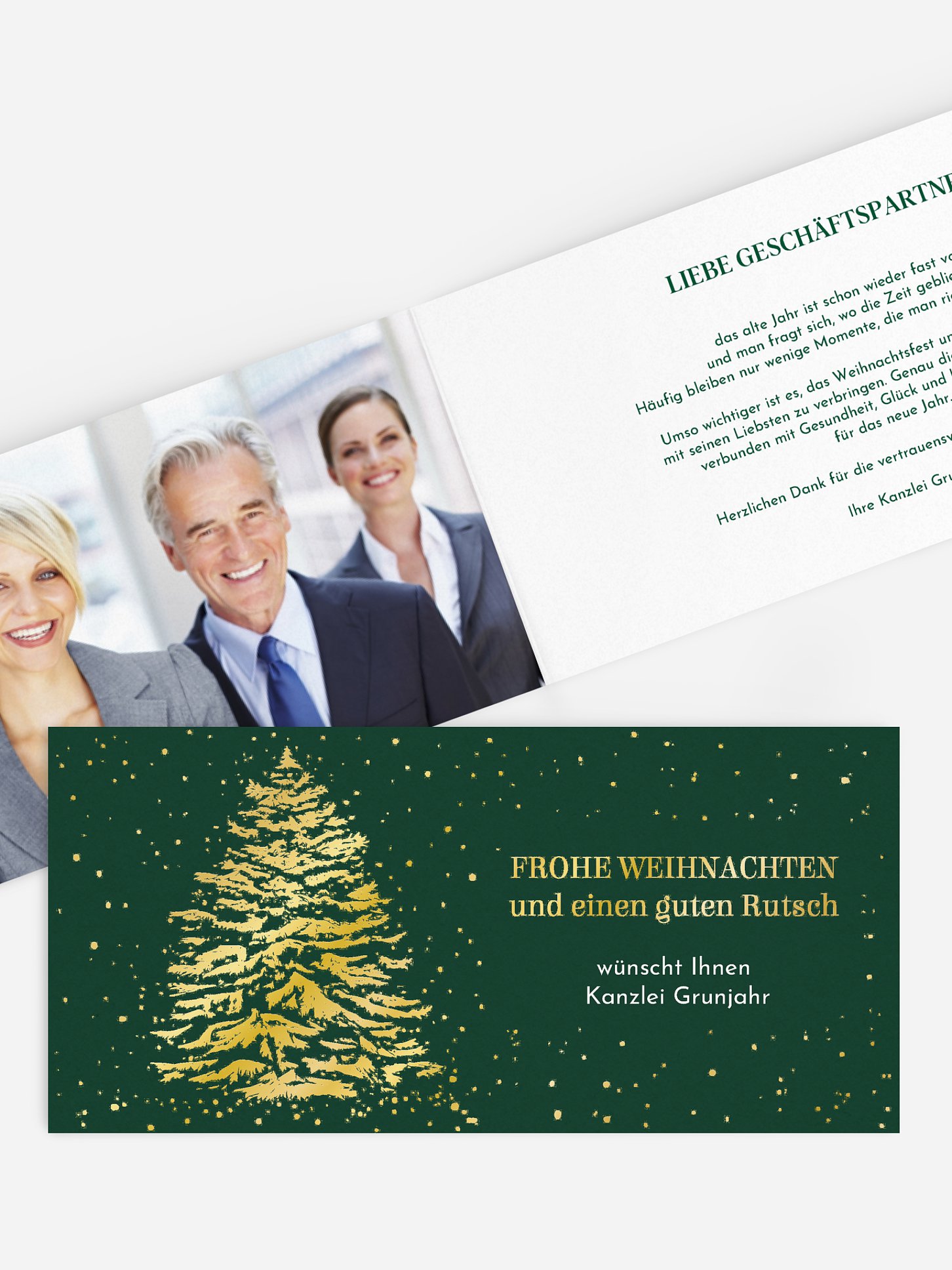 Geschäftliche Weihnachtskarte Tannenglanz