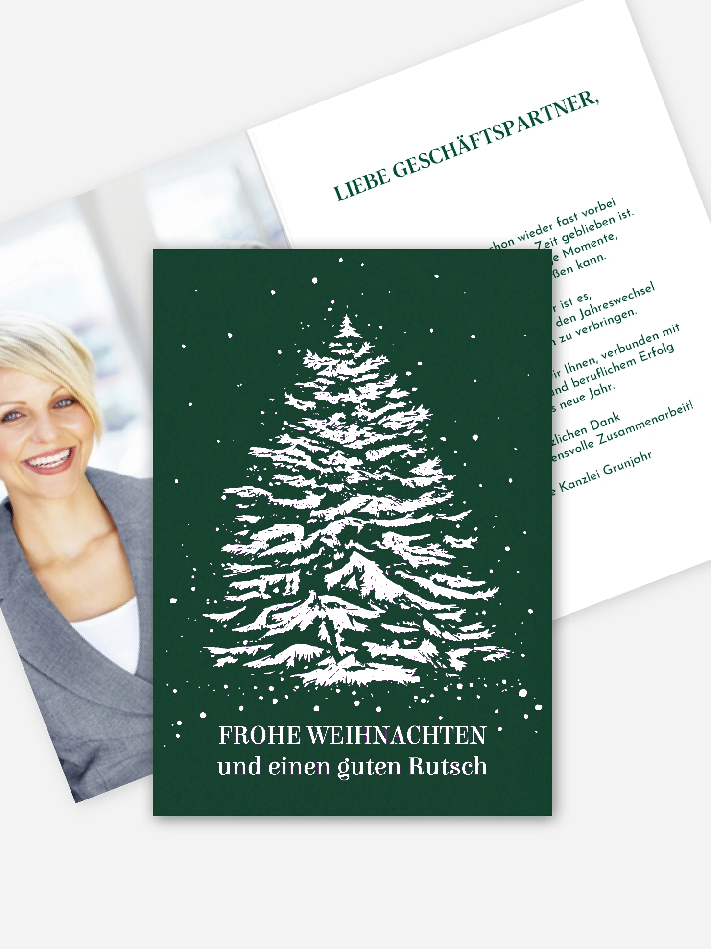 Geschäftliche Weihnachtskarte Tannenglanz