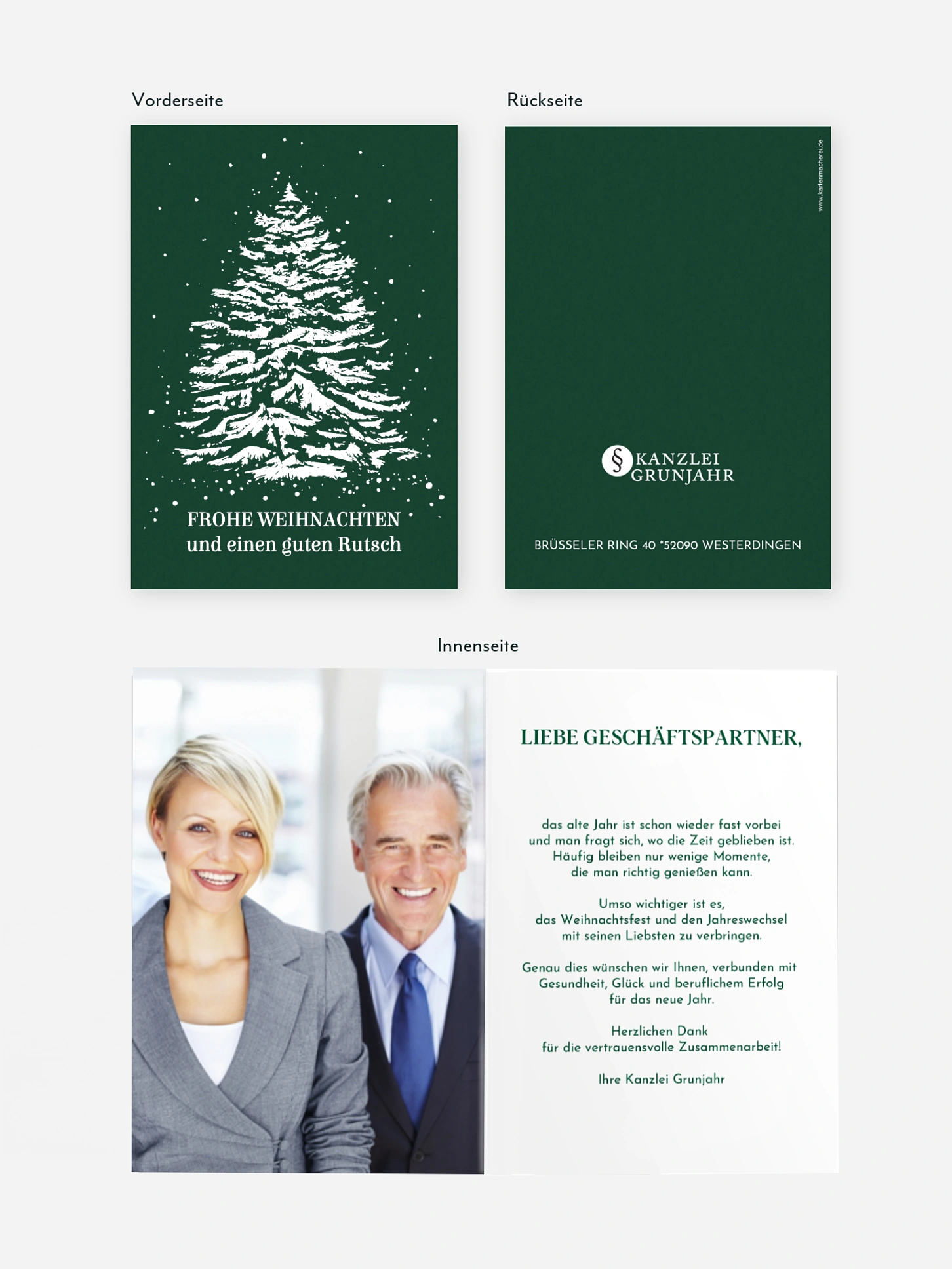 Geschäftliche Weihnachtskarte Tannenglanz