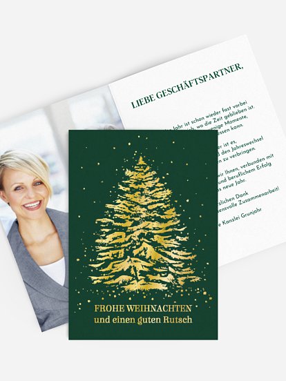 Geschäftliche Weihnachtskarte Tannenglanz