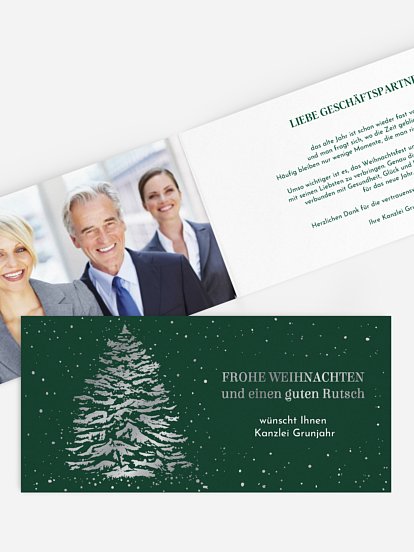 Geschäftliche Weihnachtskarte Tannenglanz