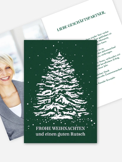 Geschäftliche Weihnachtskarte Tannenglanz