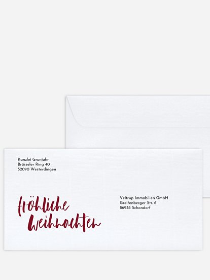 Bedruckte Umschläge geschäftl. Weihnachten Rentier