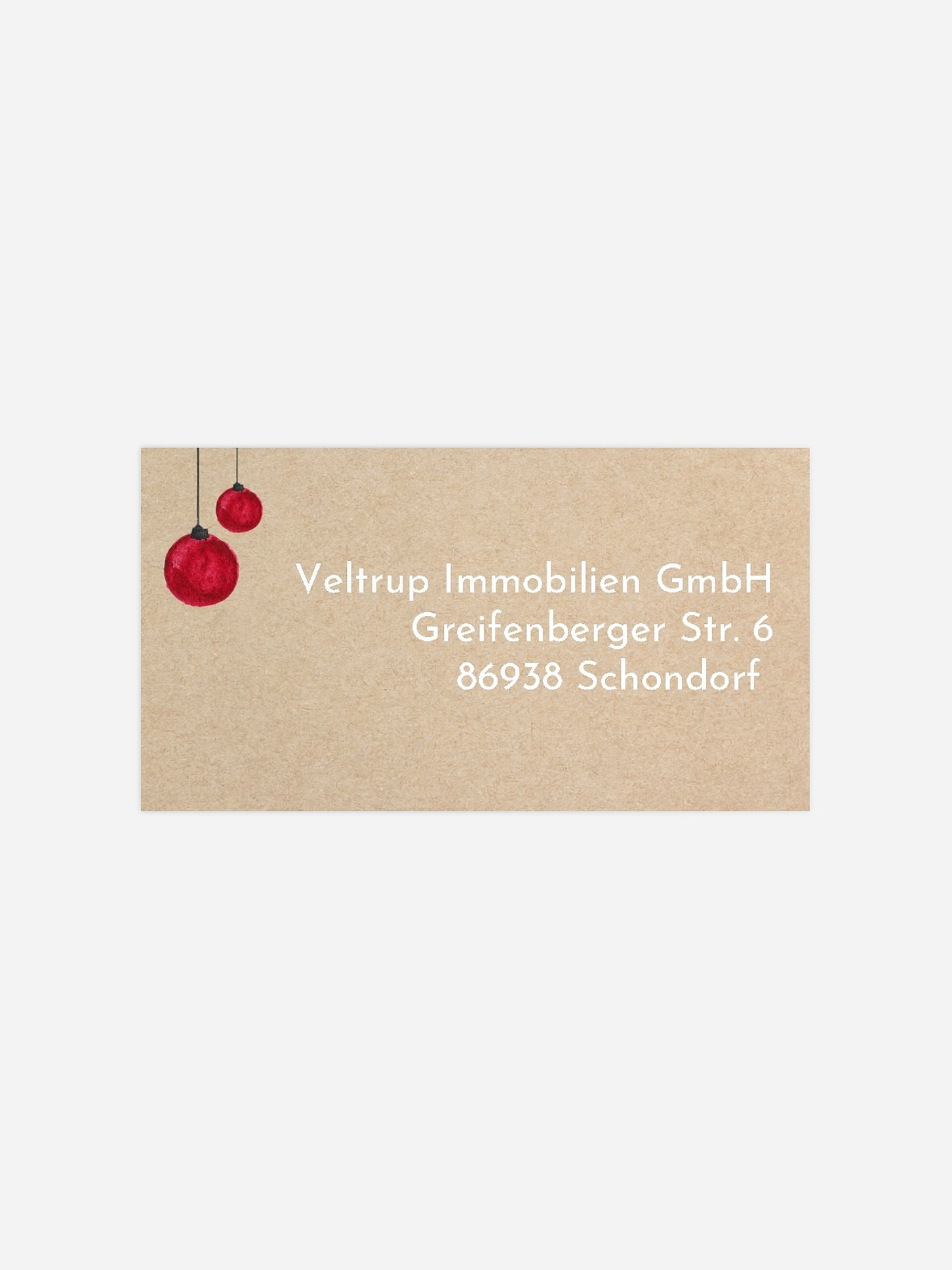 Empfängeraufkleber geschäftl. Weihnachten Rentier