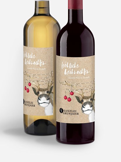 Flaschenetikett geschäftlich Rentier