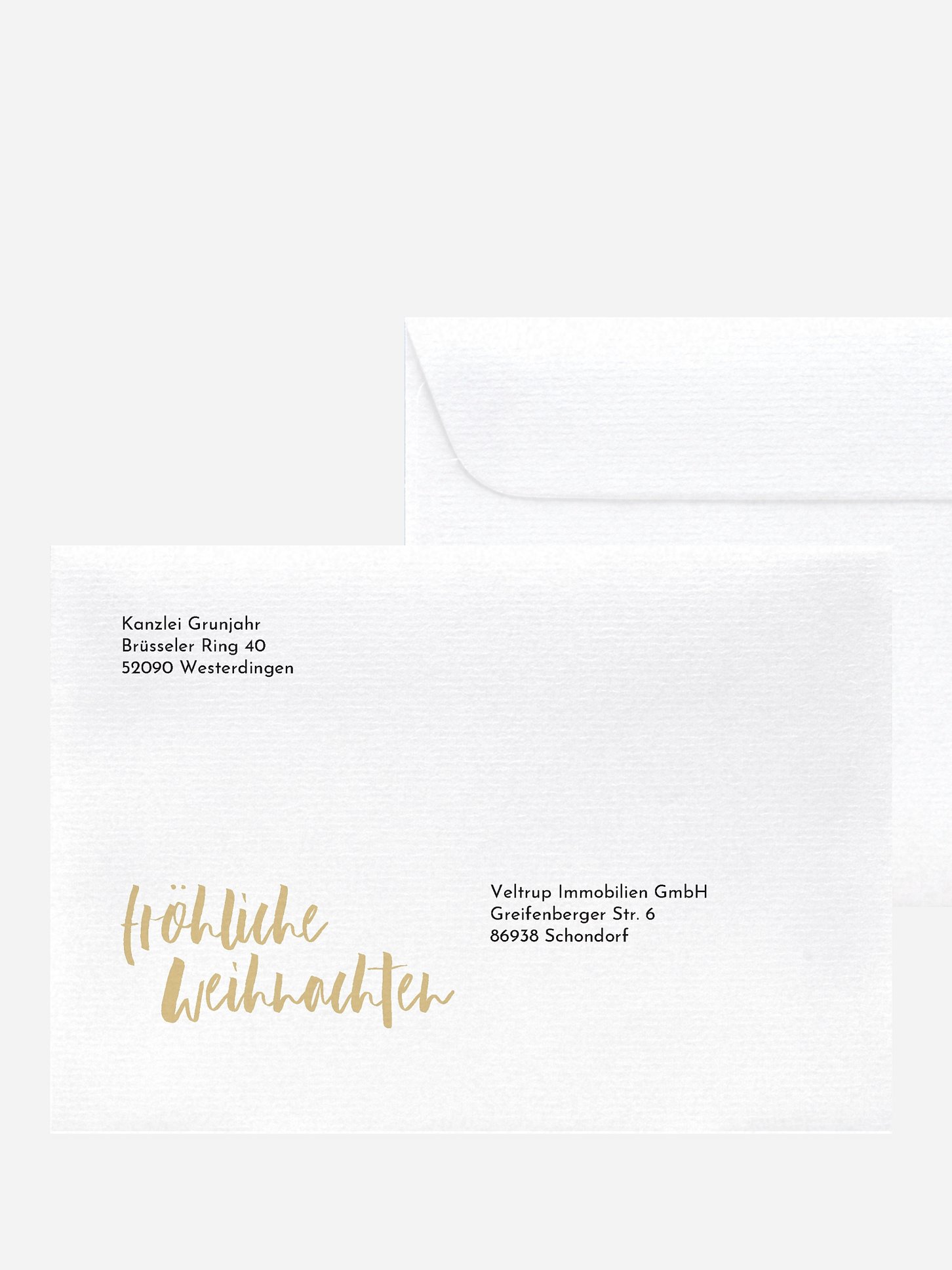 Bedruckte Umschläge geschäftl. Weihnachten Rentier Kraftpapier