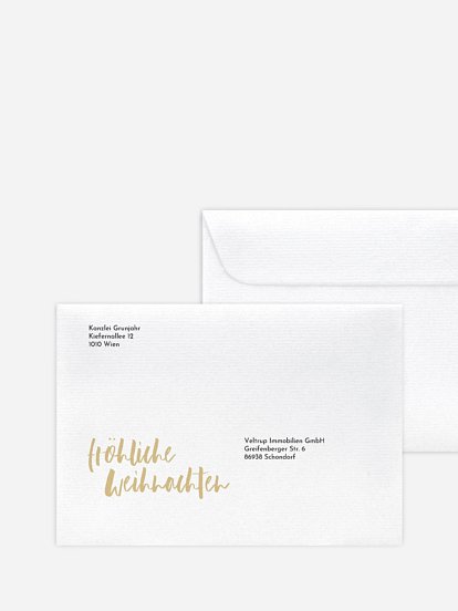 Bedruckte Umschläge geschäftl. Weihnachten Rentier Kraftpapier