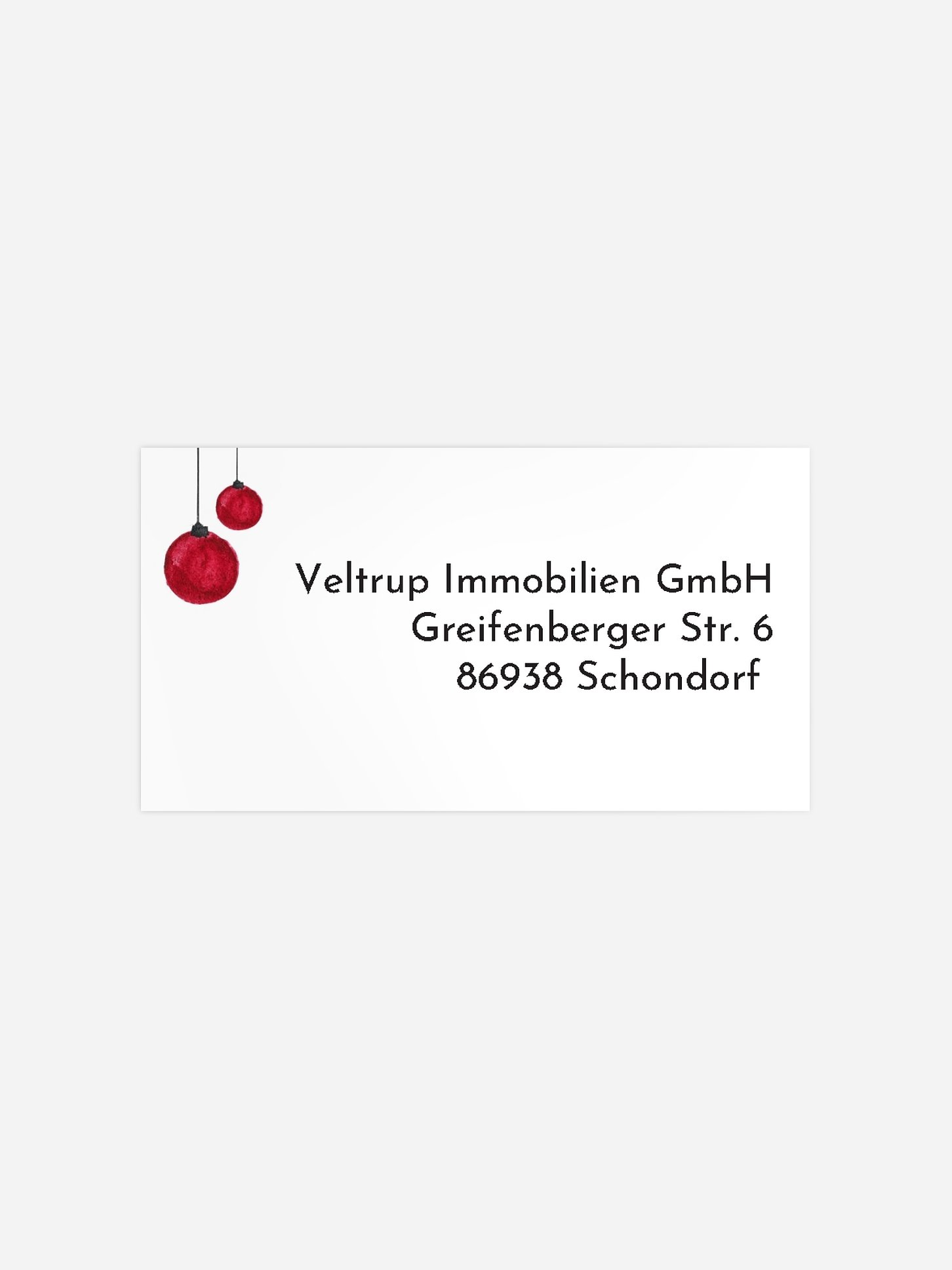 Empfängeraufkleber geschäftl. Weihnachten Rentier Kraftpapier