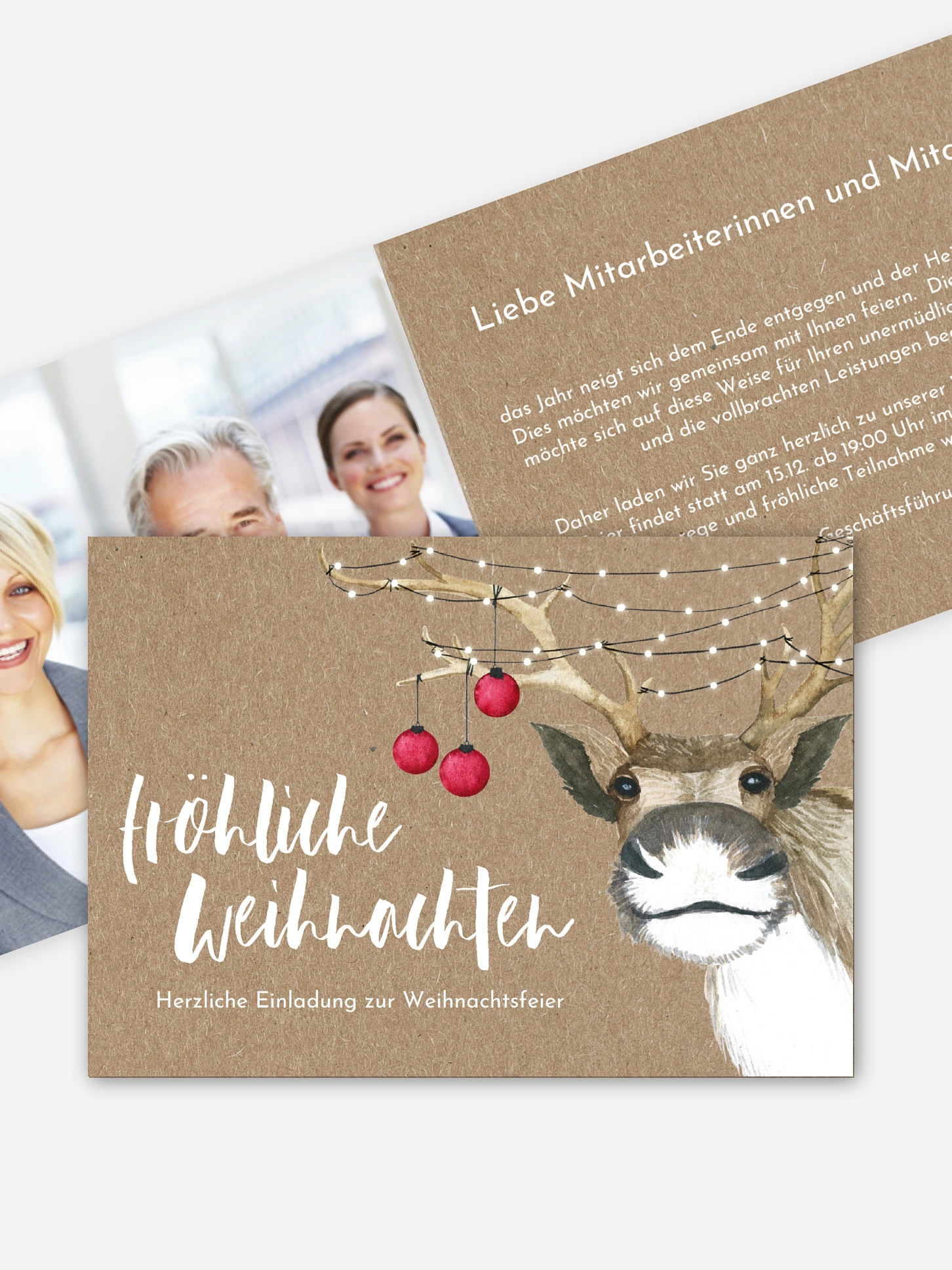 Weihnachtsfeier Rentier Kraftpapier