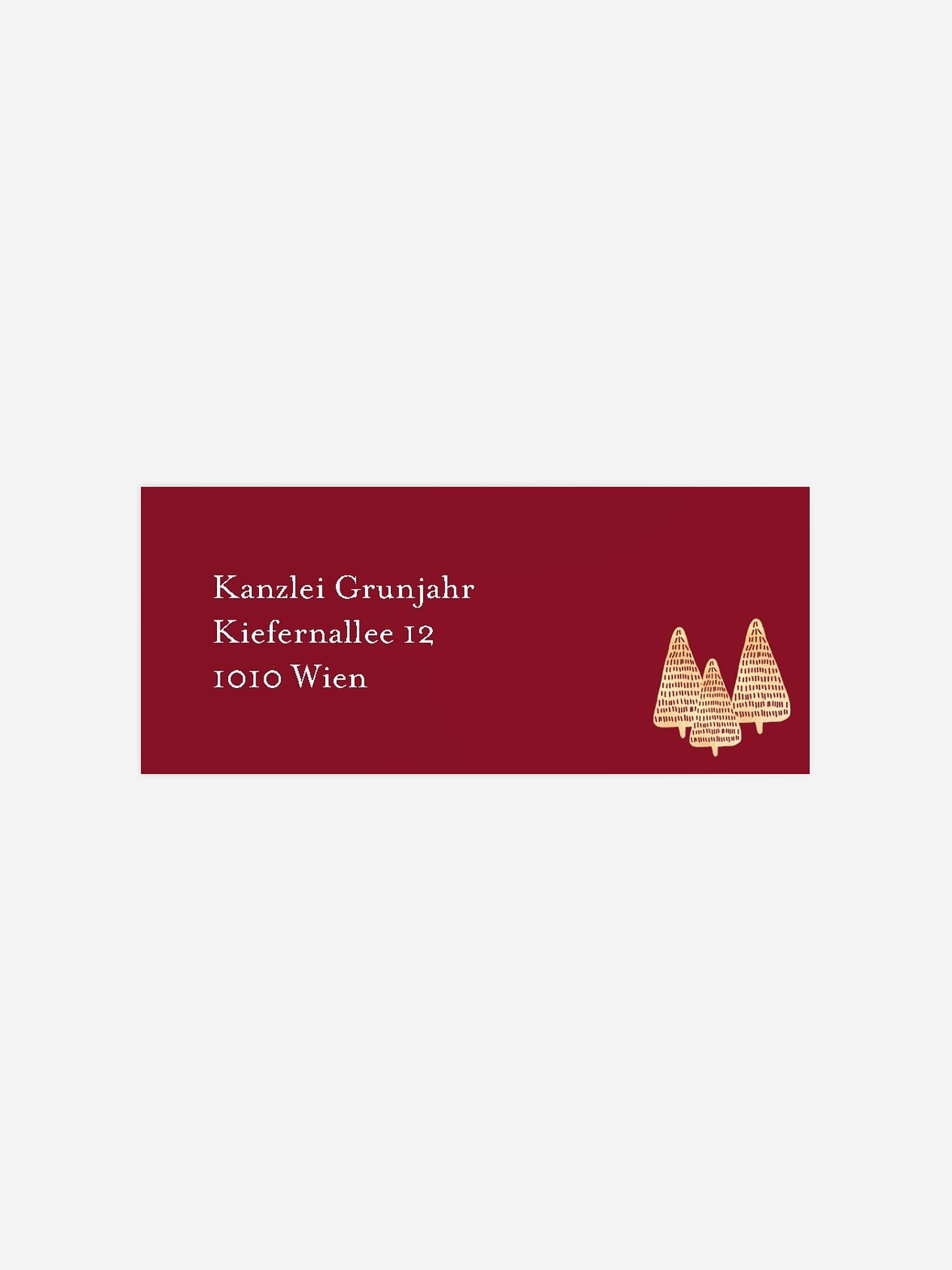 Absenderaufkleber geschäftl. Weihnachten Baumlandschaft