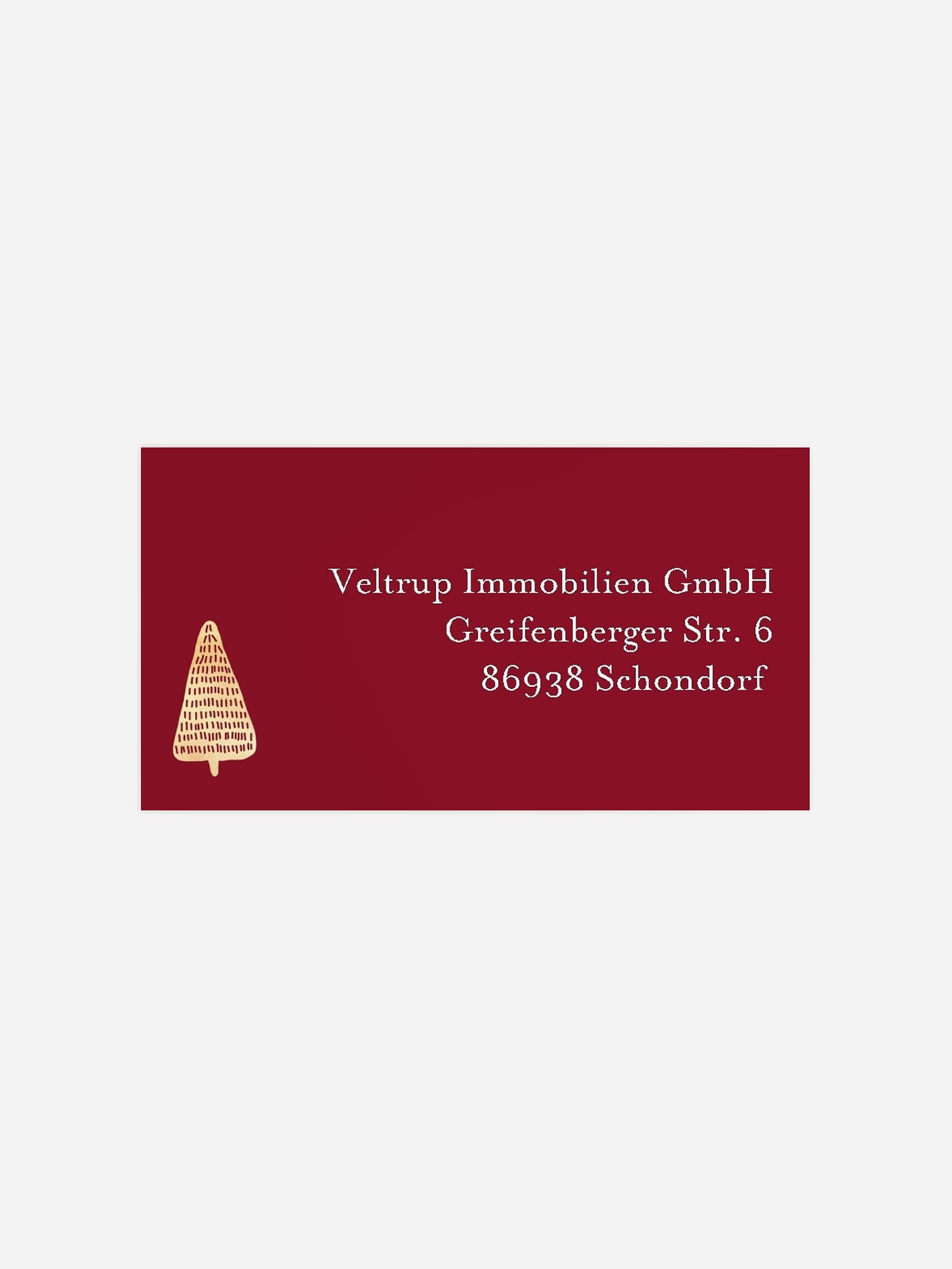 Empfängeraufkleber geschäftl. Weihnachten Baumlandschaft
