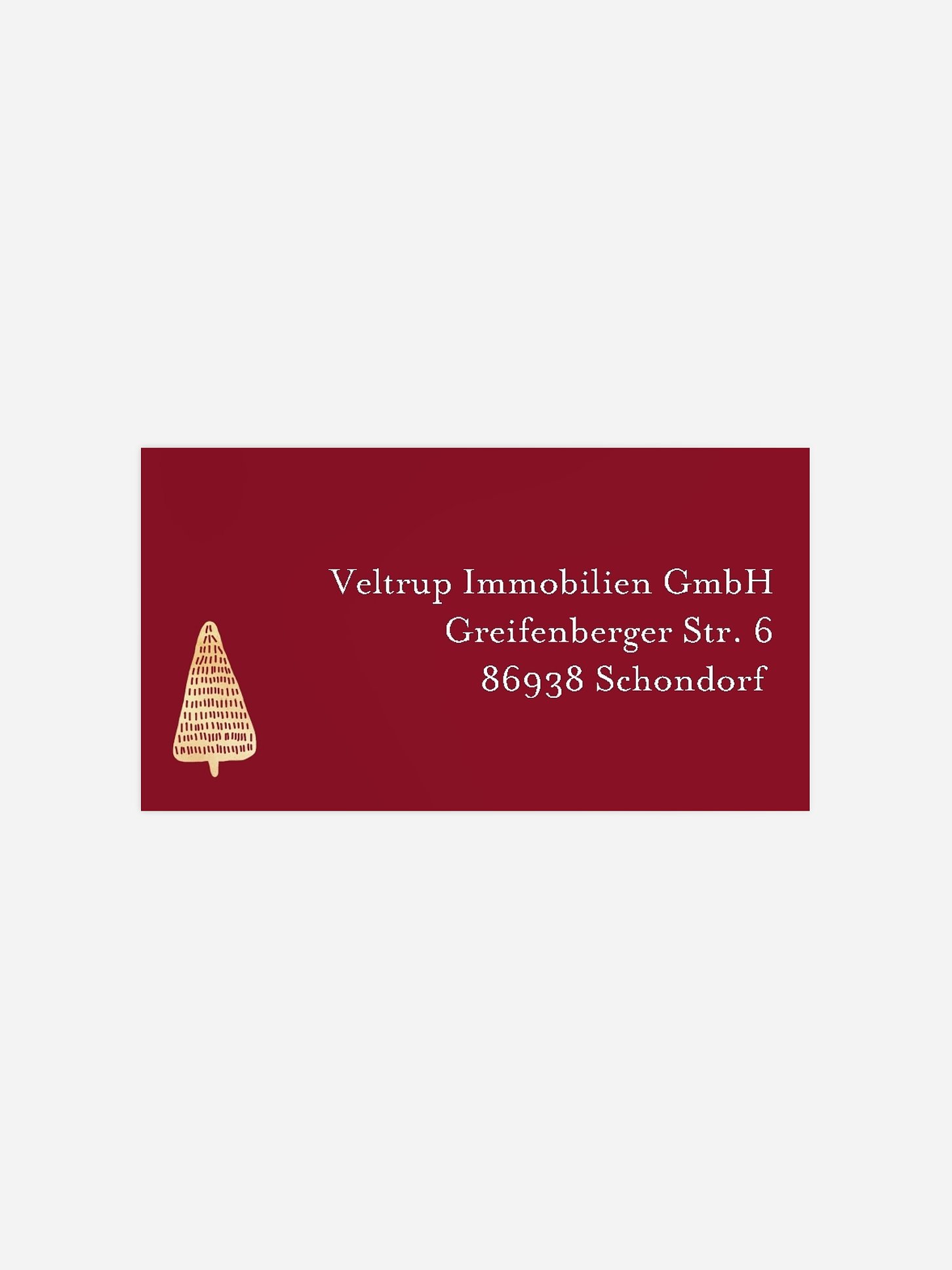 Empfängeraufkleber geschäftl. Weihnachten Baumlandschaft