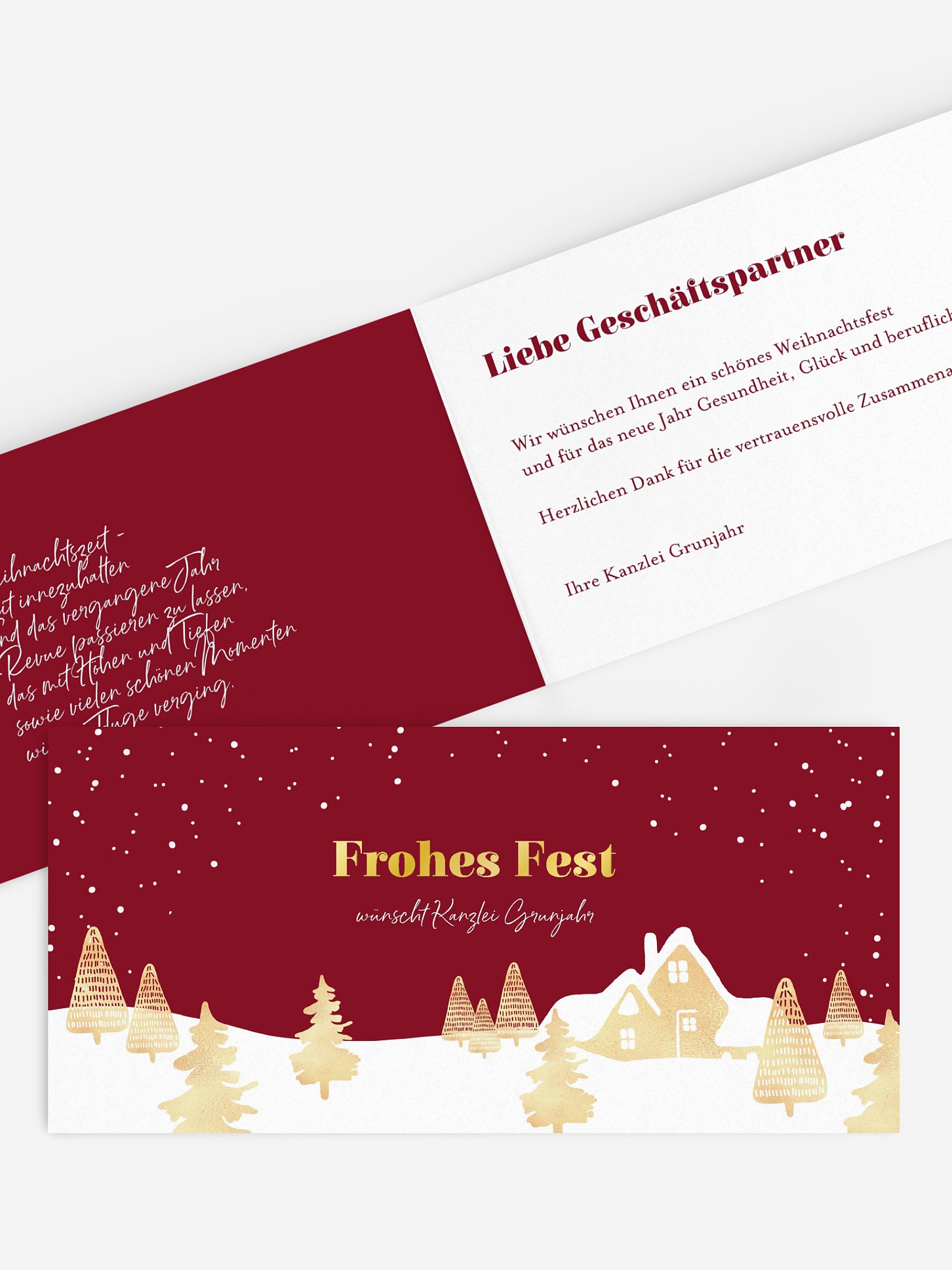Geschäftliche Weihnachtskarte Baumlandschaft