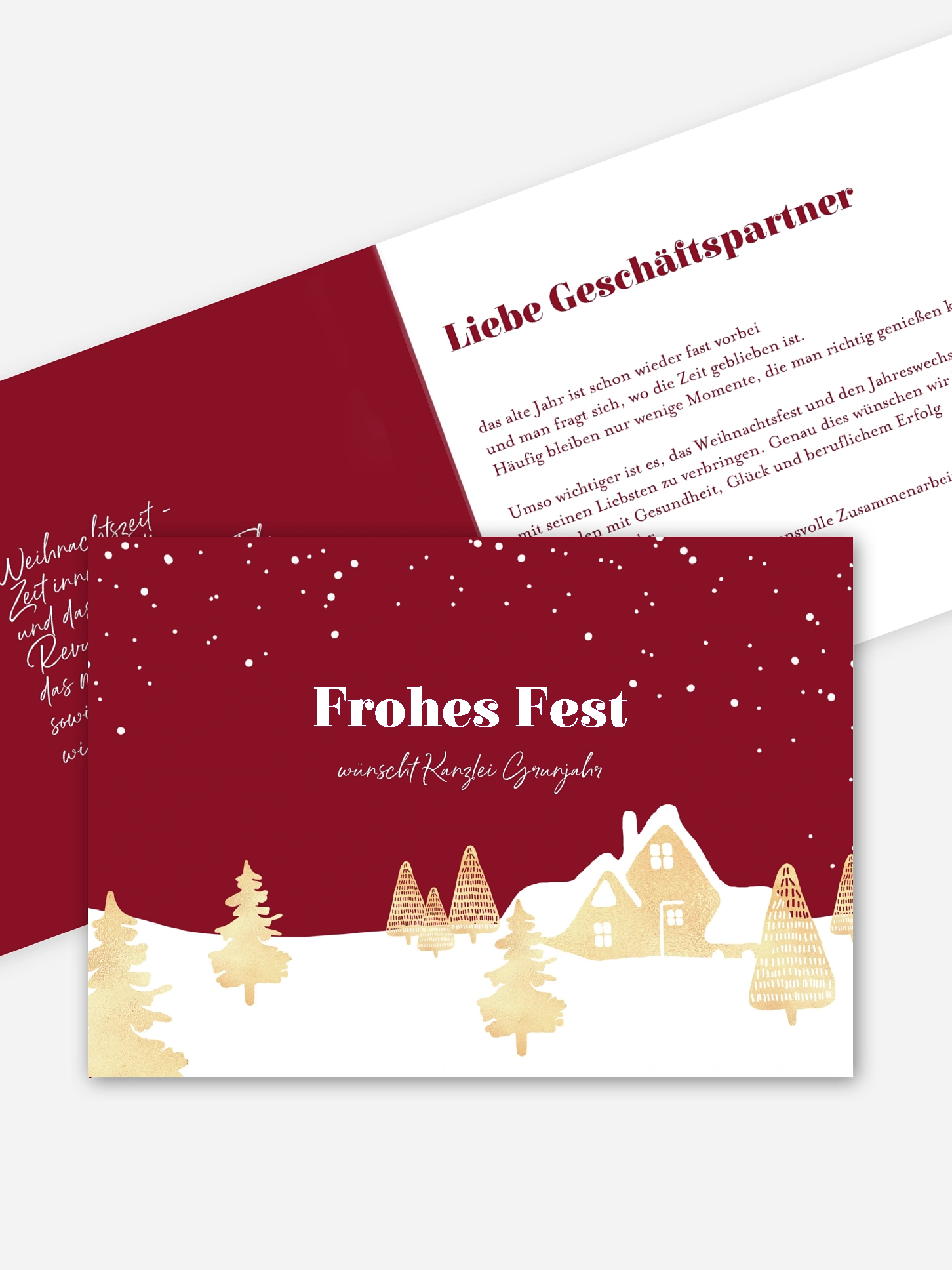 Geschäftliche Weihnachtskarte Baumlandschaft