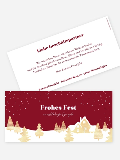 Geschäftliche Weihnachtskarte Baumlandschaft