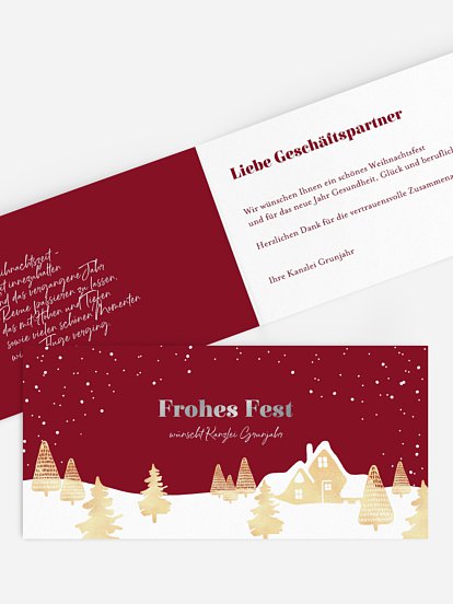 Geschäftliche Weihnachtskarte Baumlandschaft