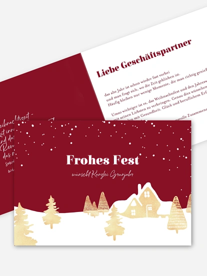 Geschäftliche Weihnachtskarte Baumlandschaft