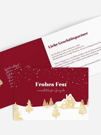 Geschäftliche Weihnachtskarte Baumlandschaft