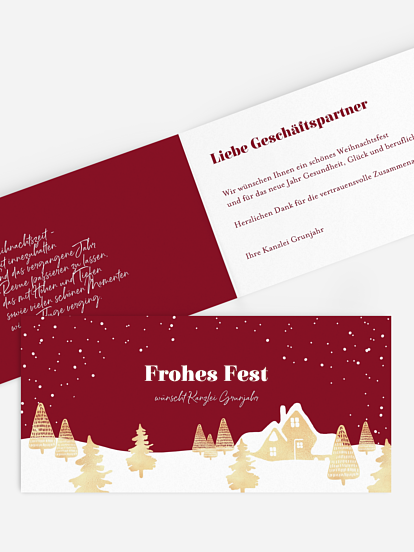 Geschäftliche Weihnachtskarte Baumlandschaft