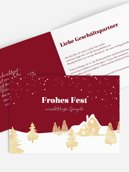 Geschäftliche Weihnachtskarte Baumlandschaft