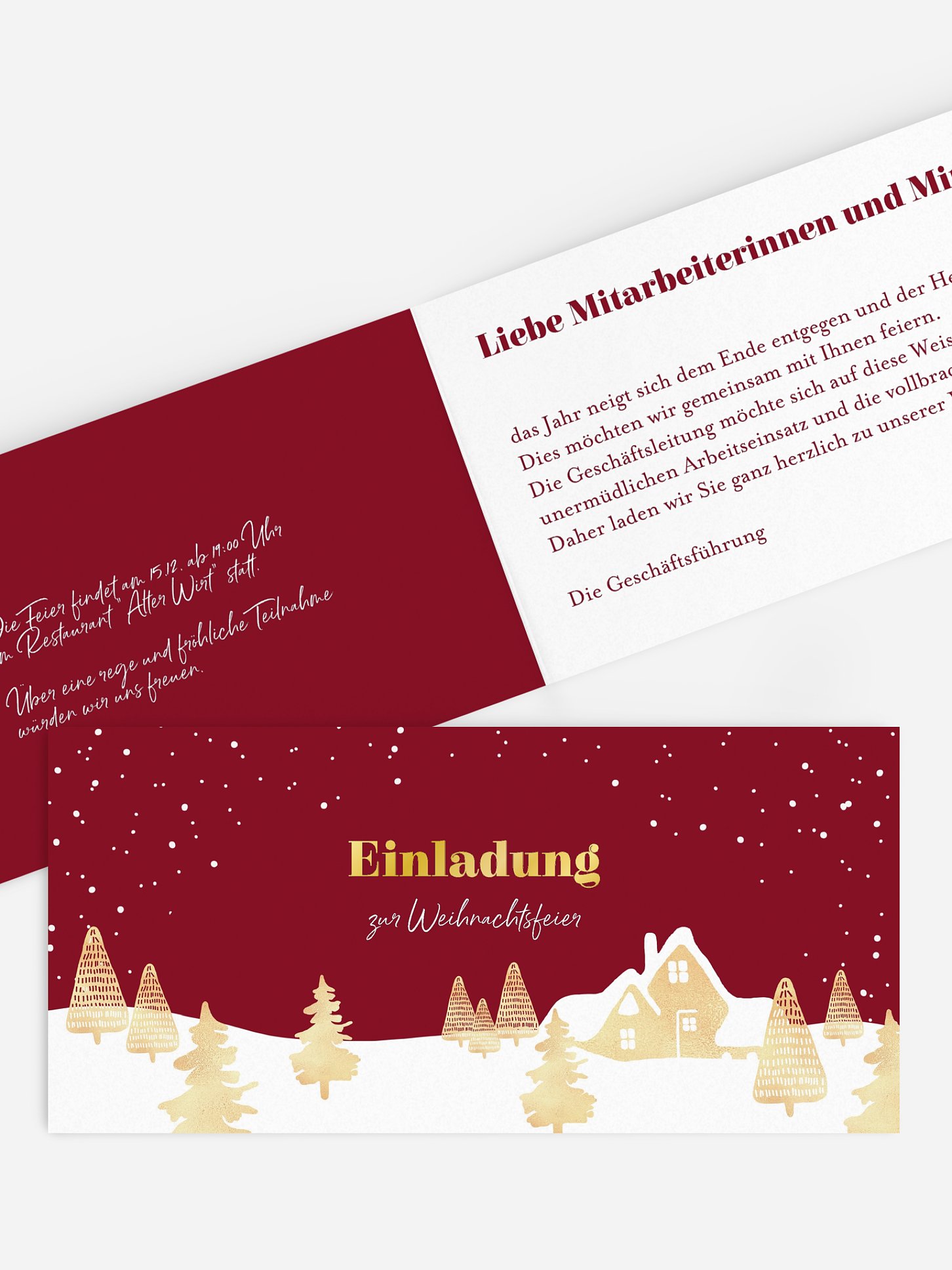 Weihnachtsfeier Baumlandschaft