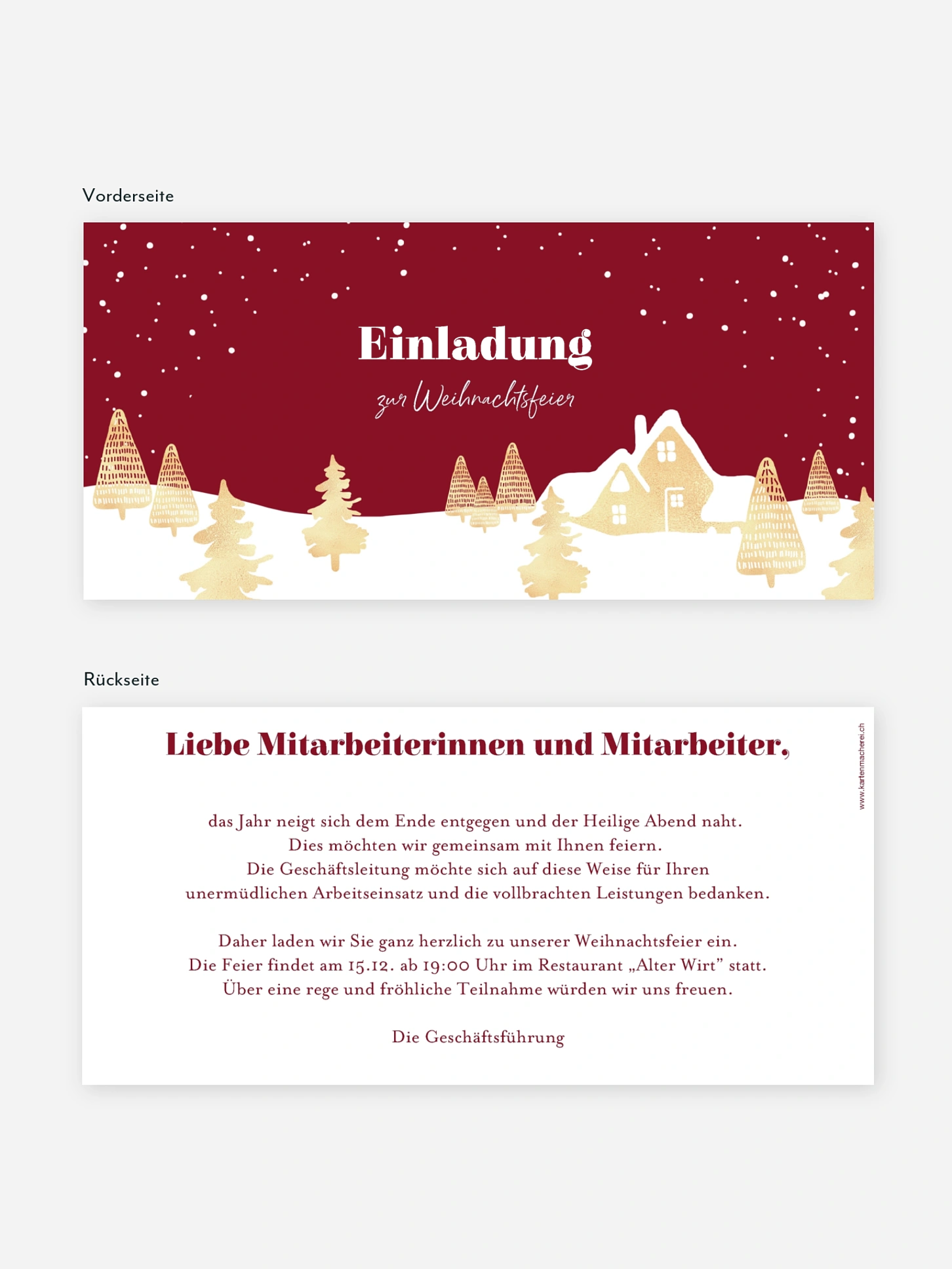 Weihnachtsfeier Baumlandschaft