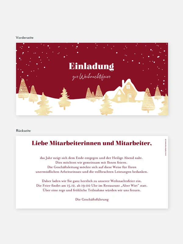 Weihnachtsfeier Baumlandschaft