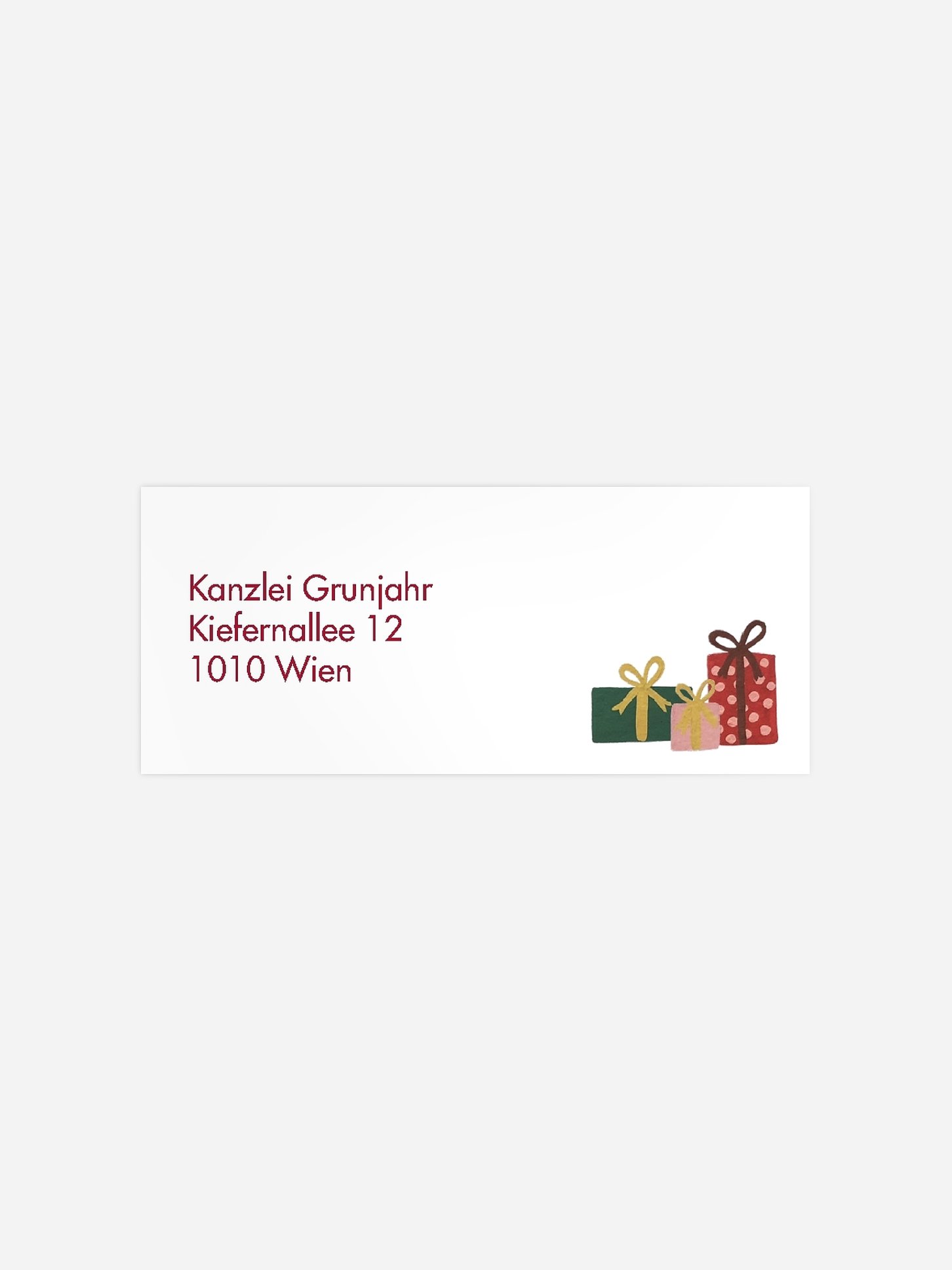 Absenderaufkleber geschäftl. Weihnachten Christmas Gift Tree