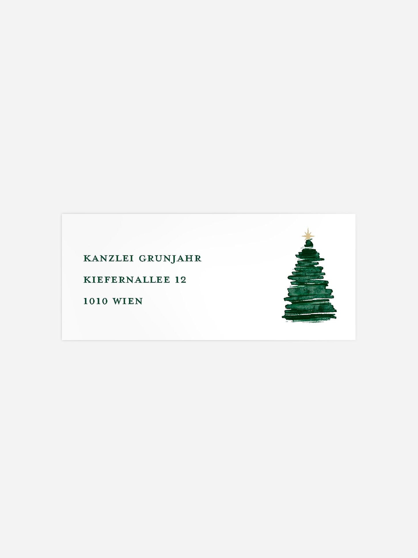 Absenderaufkleber geschäftl. Weihnachten Aquarell Tannen